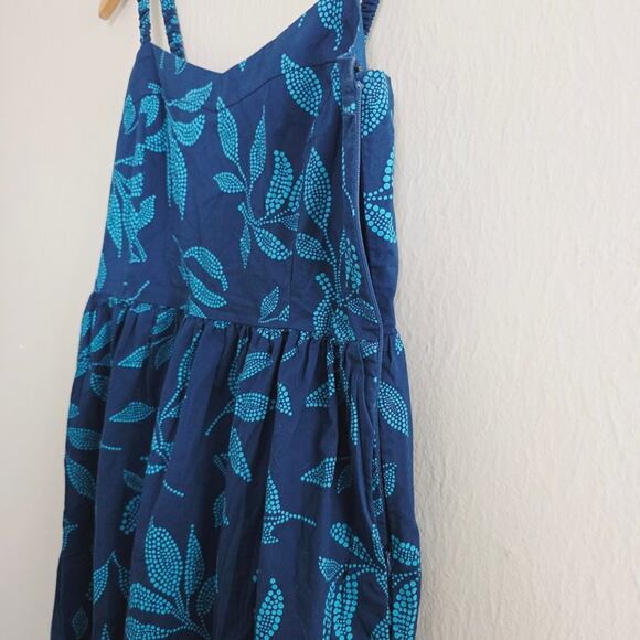 NEW J. Crew Poplin Blue Coral Midi Dress Seaport Blue Cenote - Picture 7 of 13